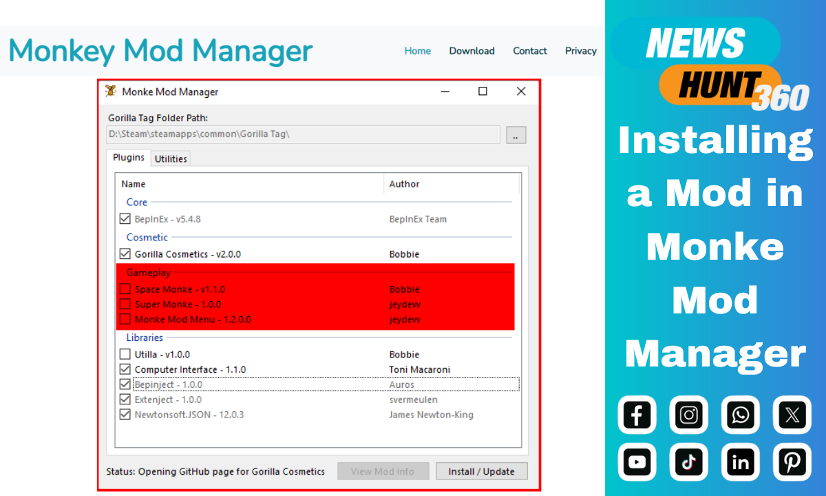 Monke Mod Manager How to Install, Update, and Manage Mods